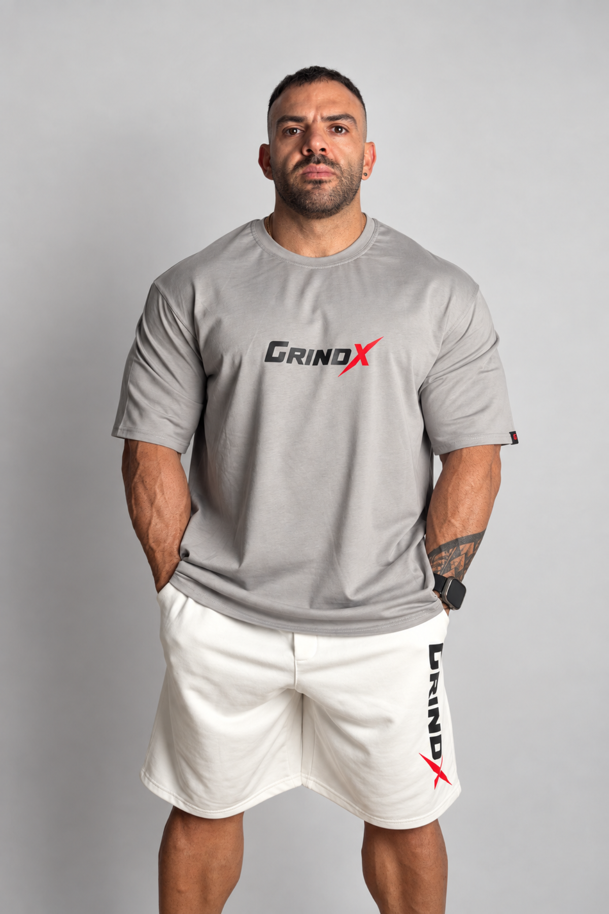 Hungry for More – Oversized T-Shirt Grey – GRINDX ATHLETIC, άποψη 2/3