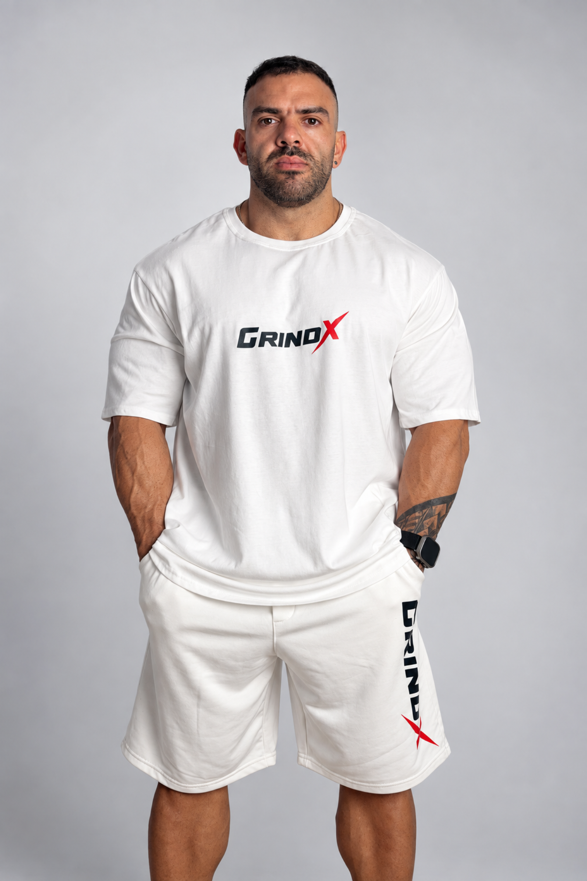 No Risk, No Story – Oversized T-Shirt White – GRINDX ATHLETIC, άποψη 3/3
