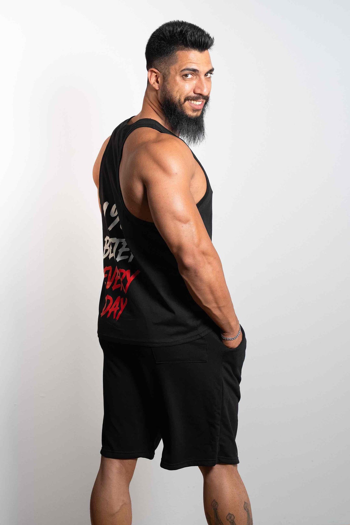 1% Better Every Day – Sleeveless Black – GRINDX ATHLETIC, άποψη 3/3