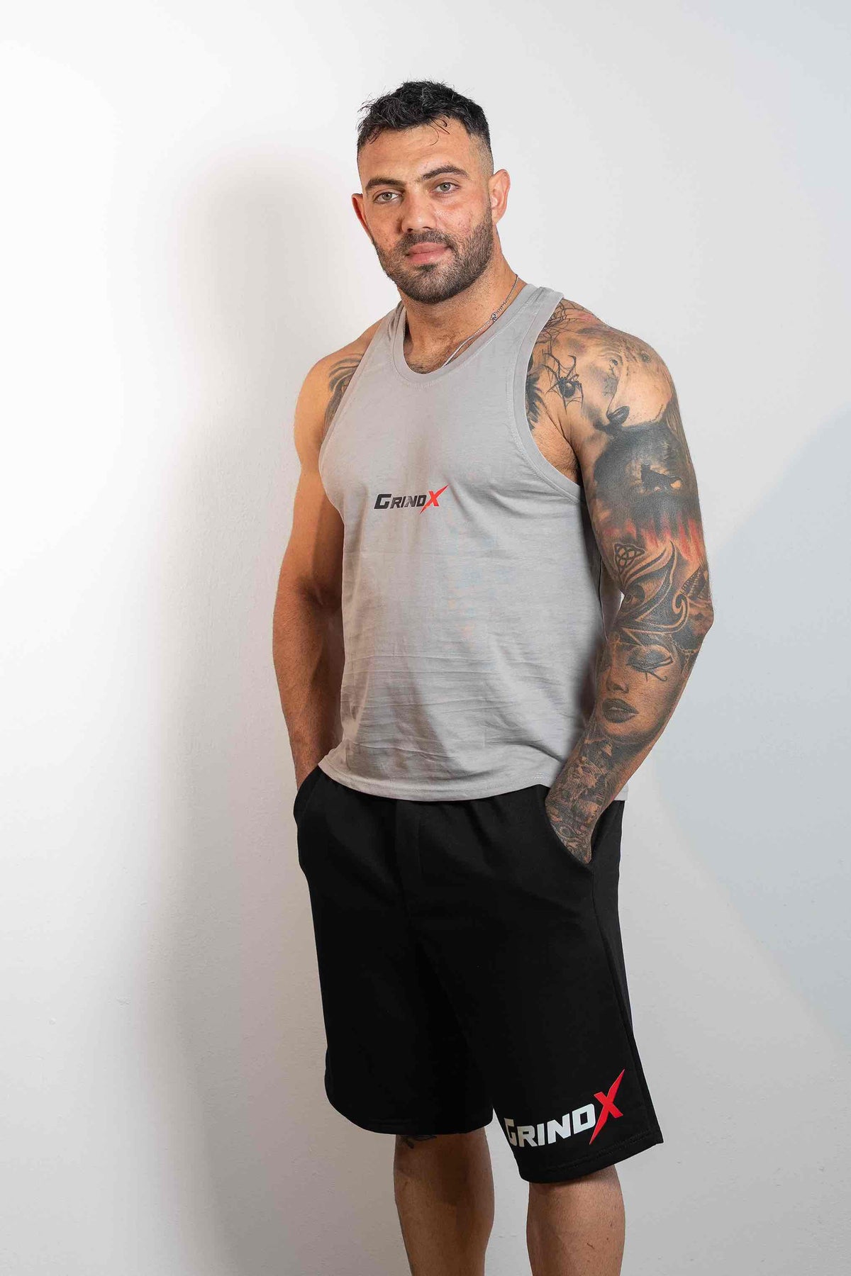GRINDX Horizontal – Sleeveless Grey – GRINDX ATHLETIC, άποψη 2/3