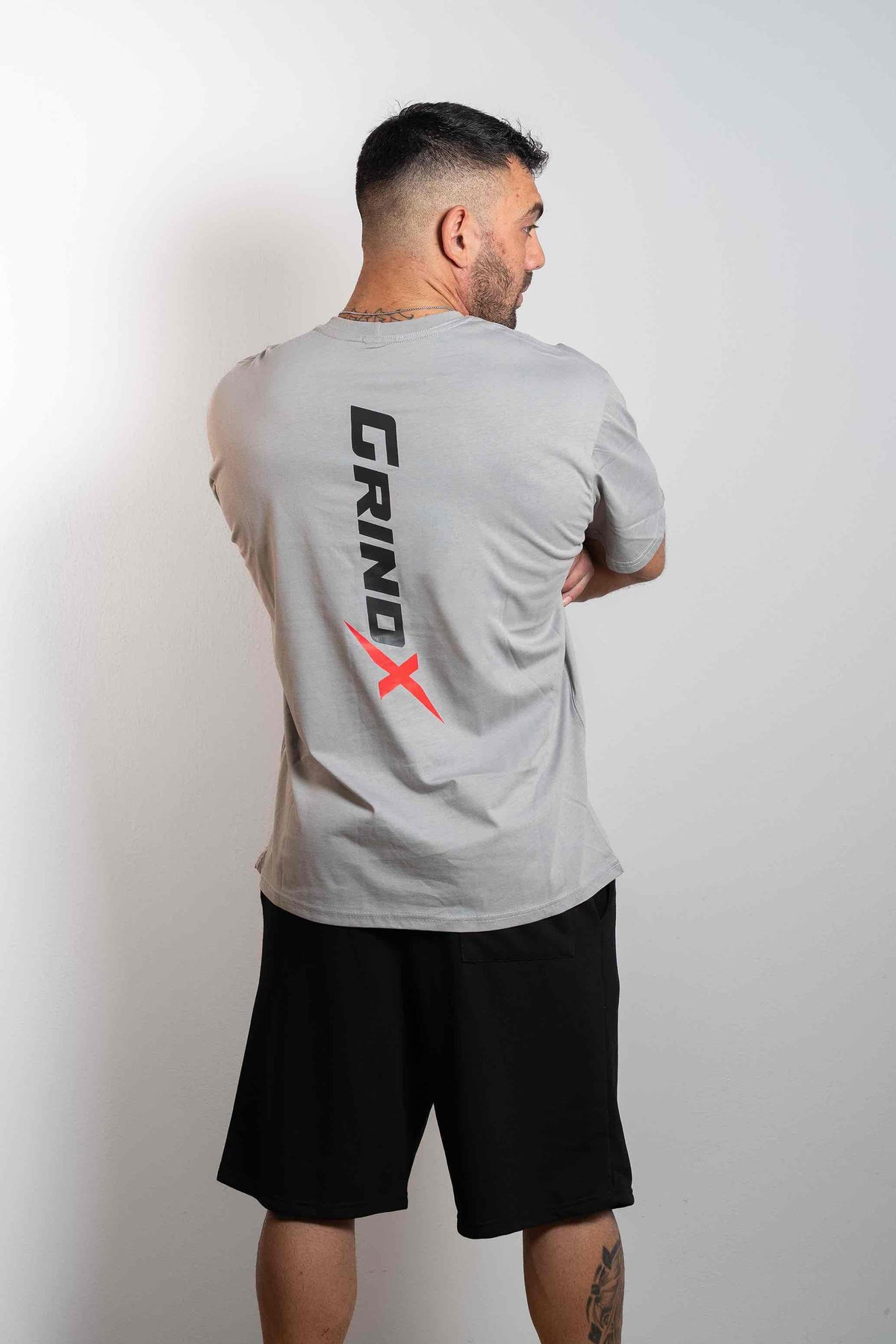 GRINDX Vertical – Oversized Box T-Shirt Grey