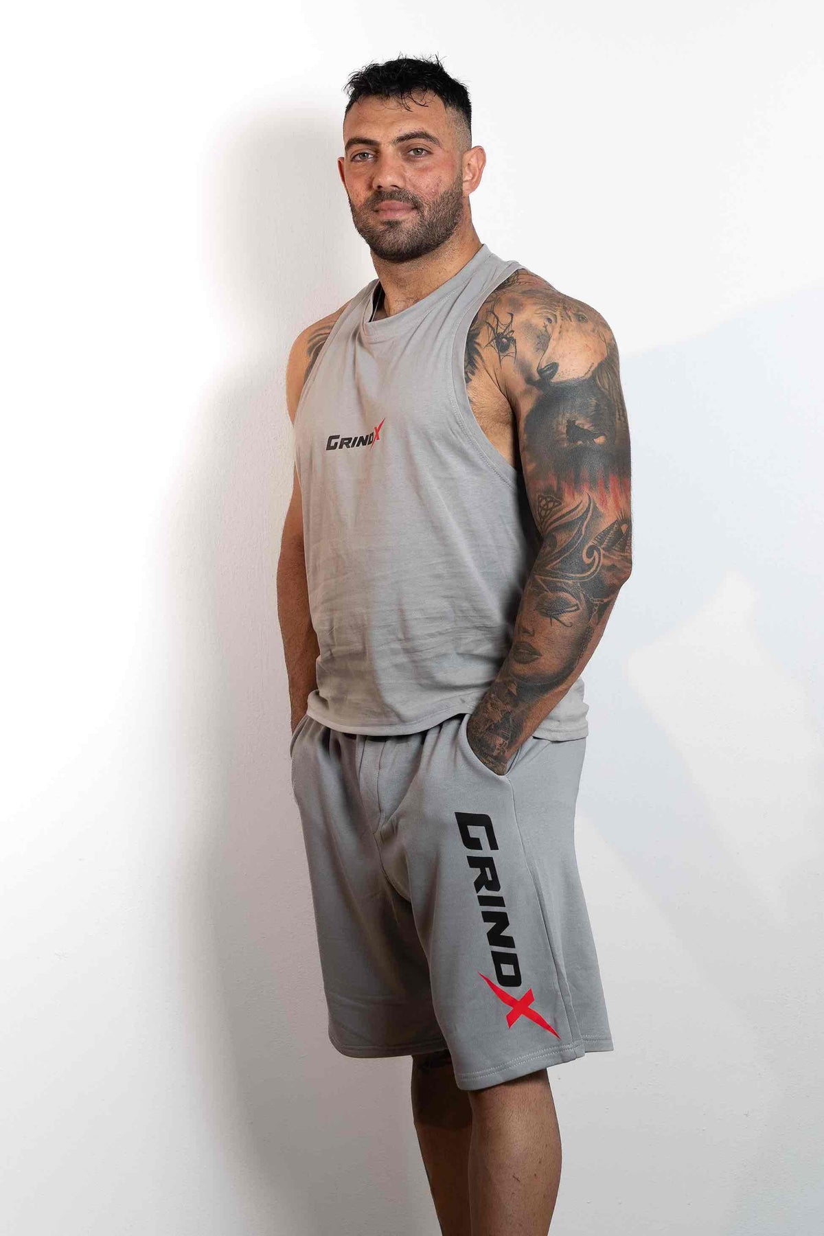 GRINDX Vertical – Shorts Grey – GRINDX ATHLETIC, άποψη 2/3