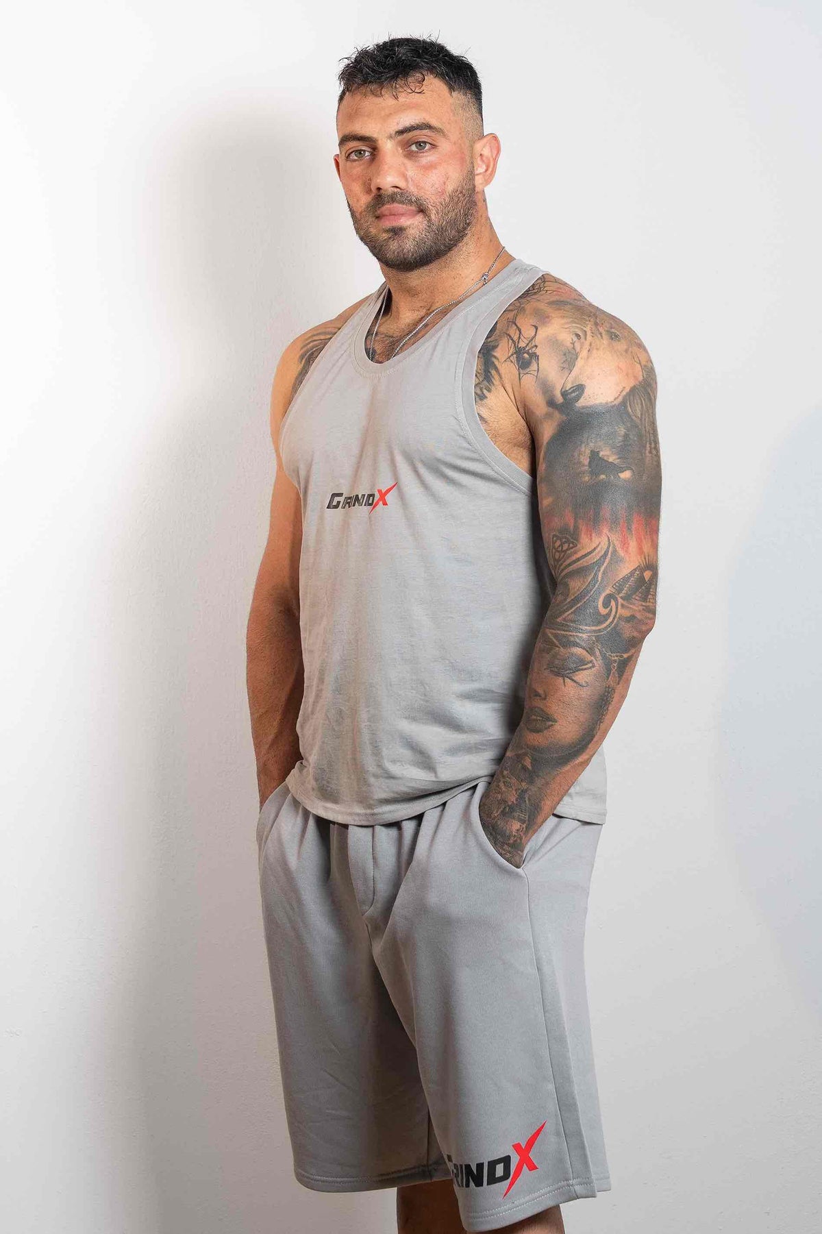 GRINDX Horizontal – Shorts Grey – GRINDX ATHLETIC, άποψη 3/3