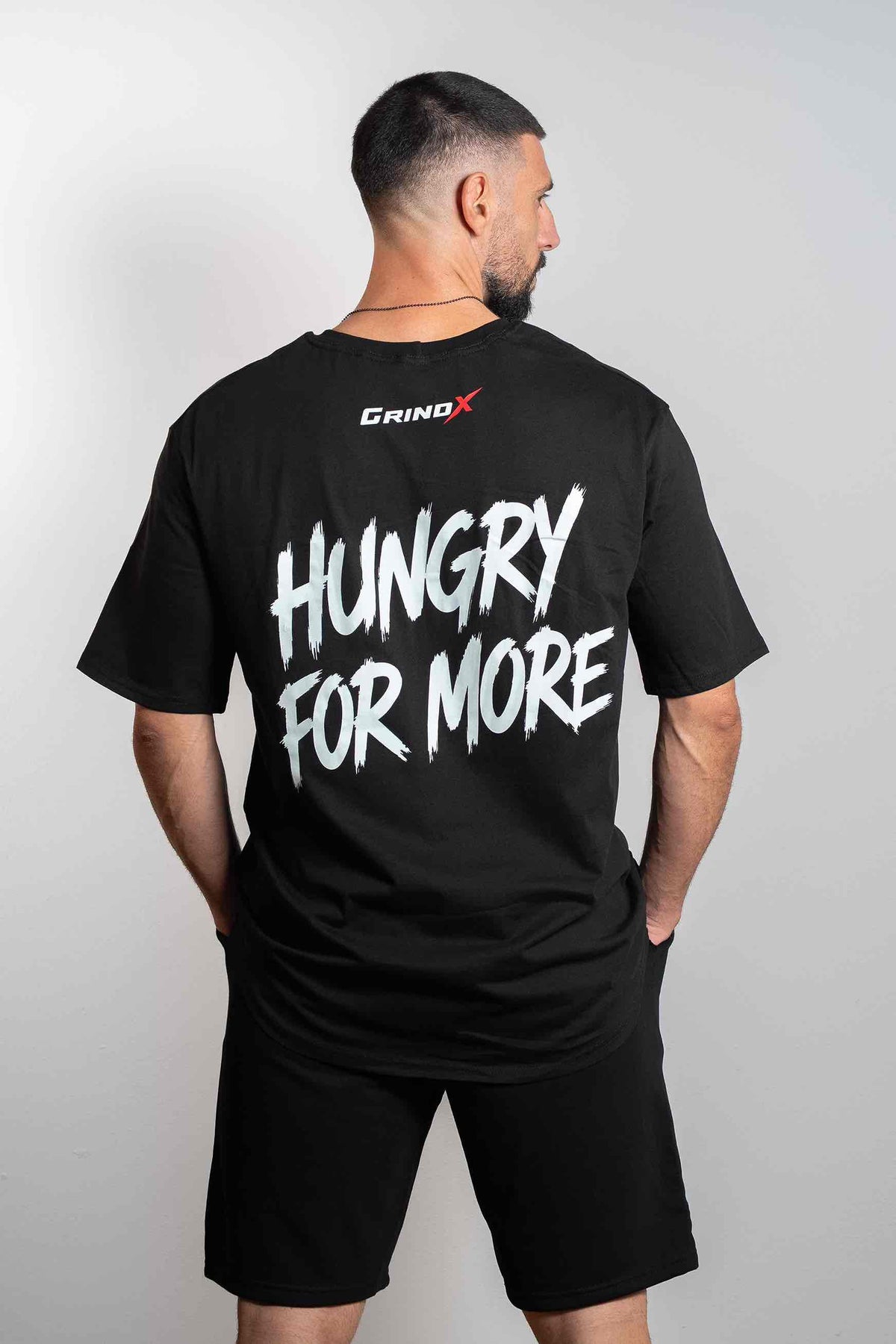 Hungry for More – Oversized T-Shirt Black – GRINDX ATHLETIC, άποψη 2/4