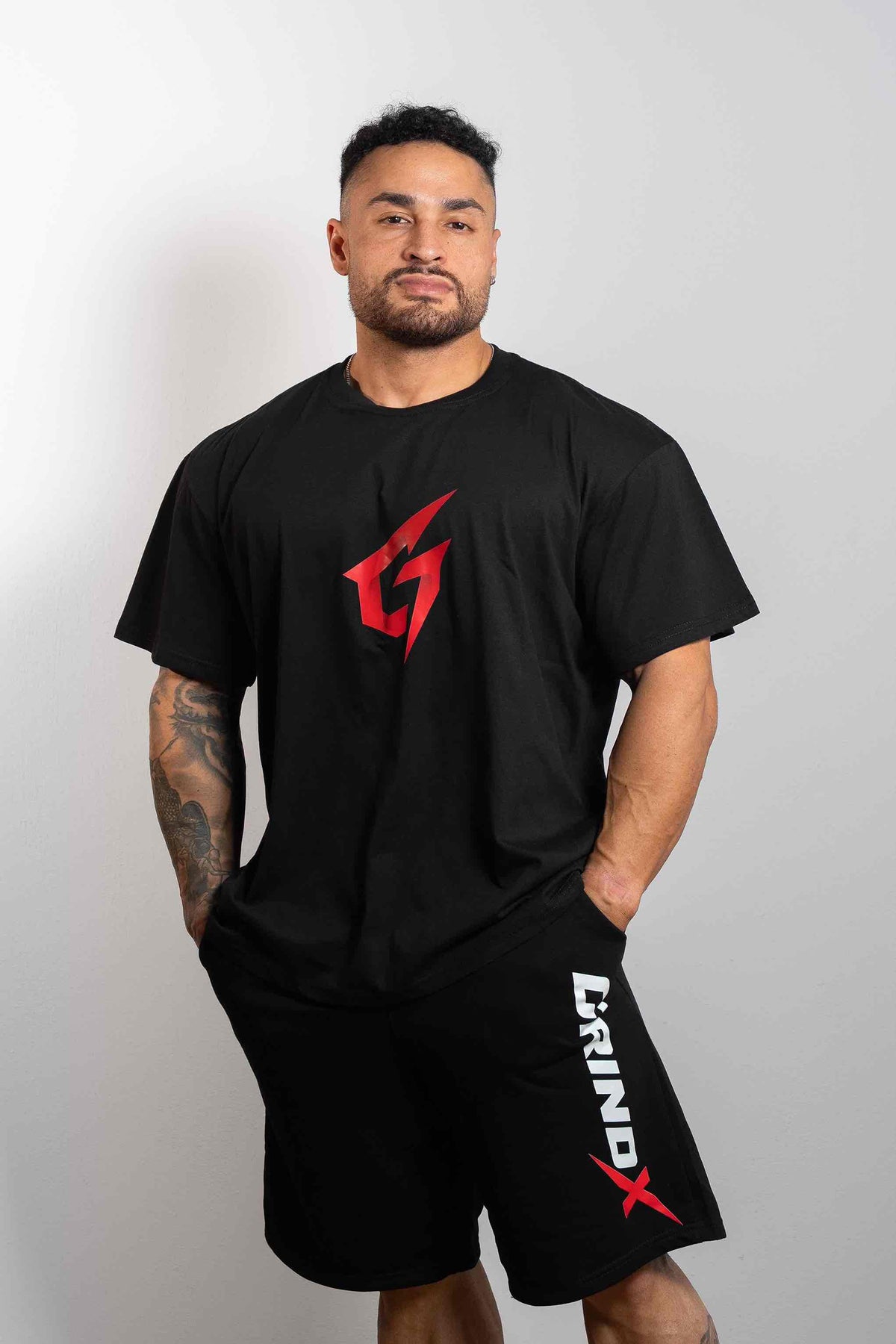 GRINDX Horizontal – Oversized Box T-Shirt Black – GRINDX ATHLETIC, άποψη 2/3