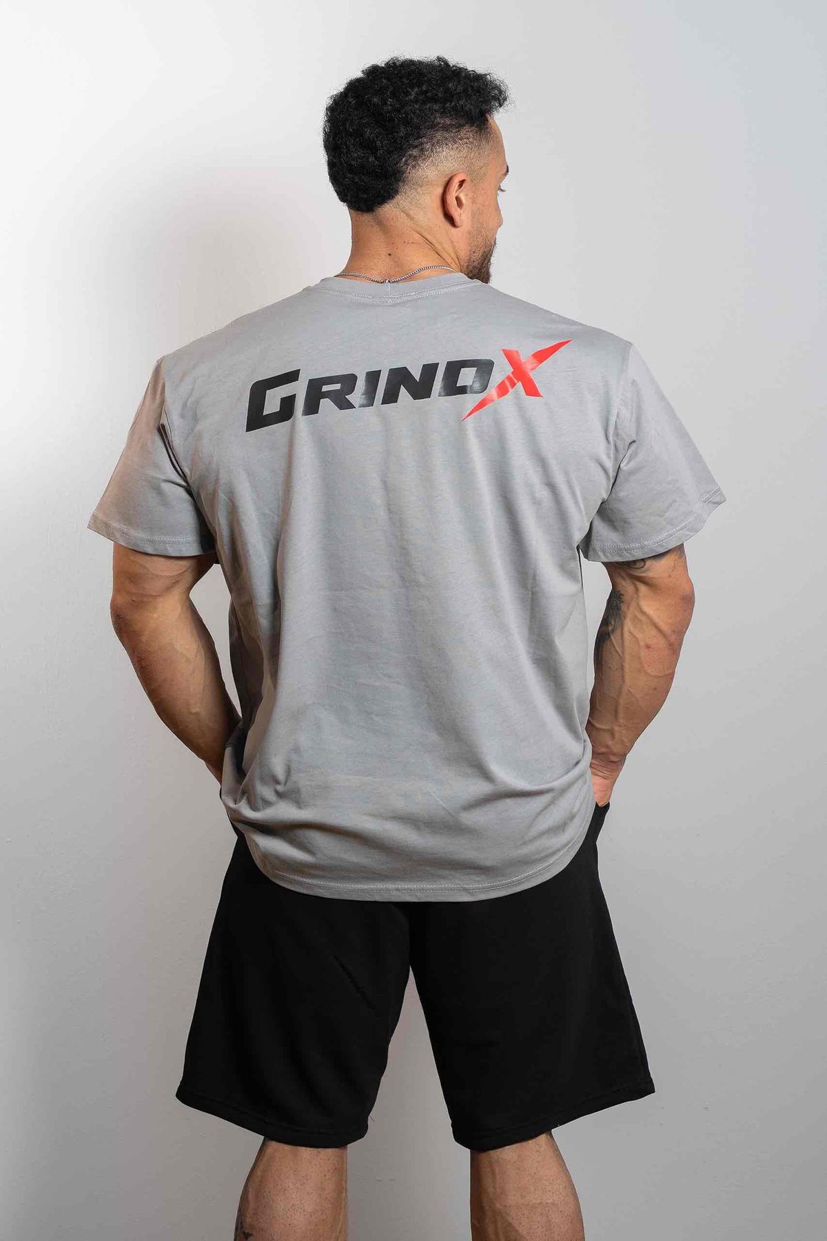 GRINDX Horizontal – Oversized Box T-Shirt Grey – GRINDX ATHLETIC, άποψη 3/3