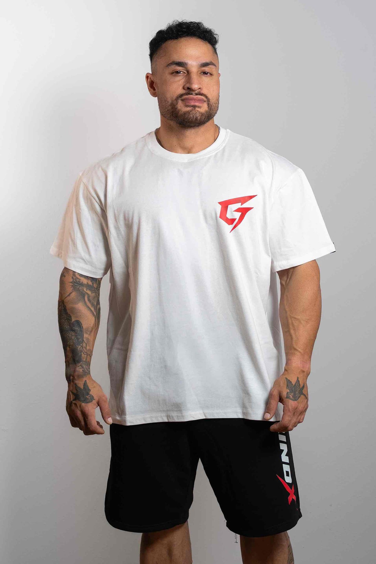 GRINDX Vertical – Oversized Box T-Shirt White – GRINDX ATHLETIC, άποψη 3/3