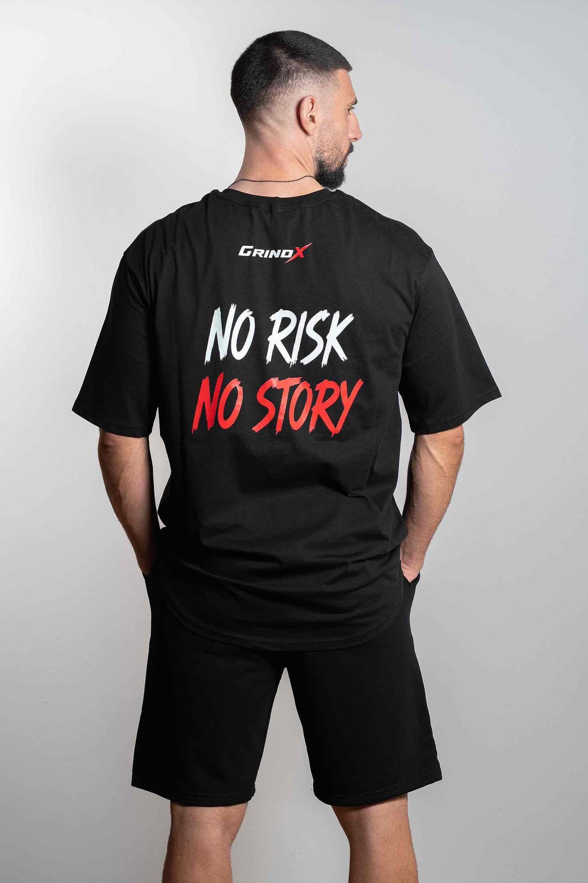 No Risk, No Story – Oversized T-Shirt Black – GRINDX ATHLETIC, άποψη 3/3