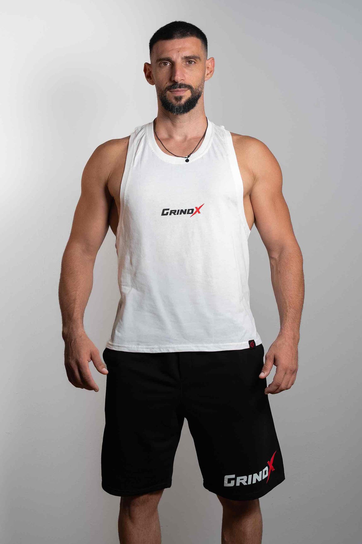 No Risk, No Story – Sleeveless White – GRINDX ATHLETIC, άποψη 2/3