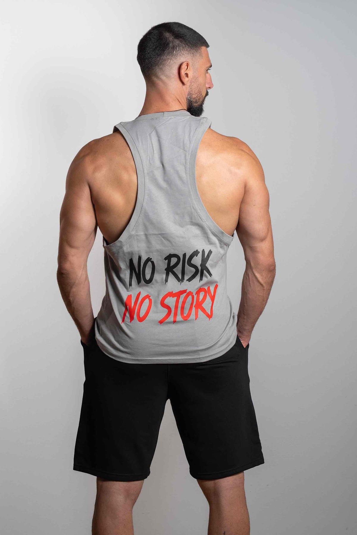 No Risk, No Story – Sleeveless Grey – GRINDX ATHLETIC, άποψη 2/3