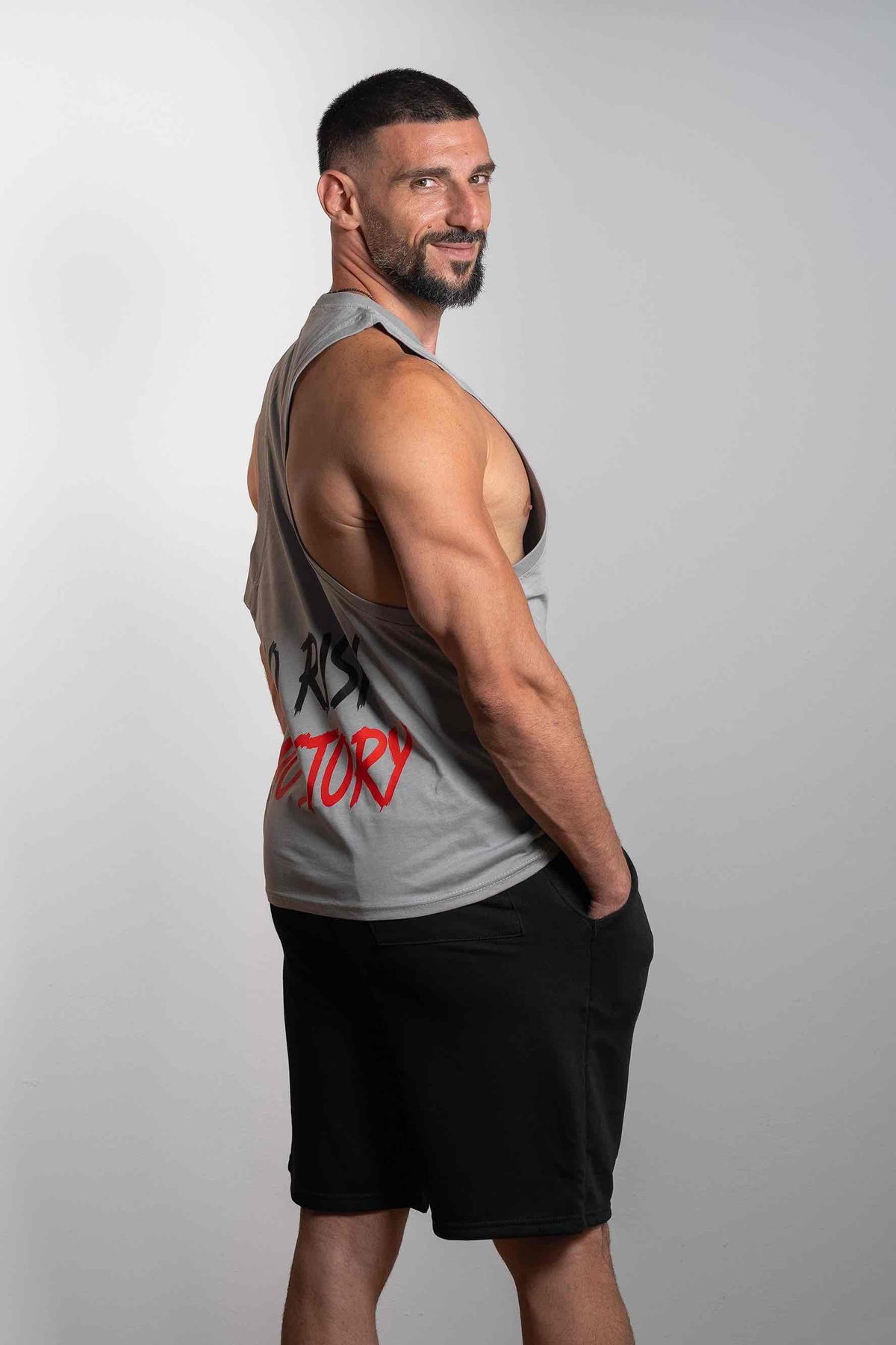 No Risk, No Story – Sleeveless Grey – GRINDX ATHLETIC, άποψη 3/3