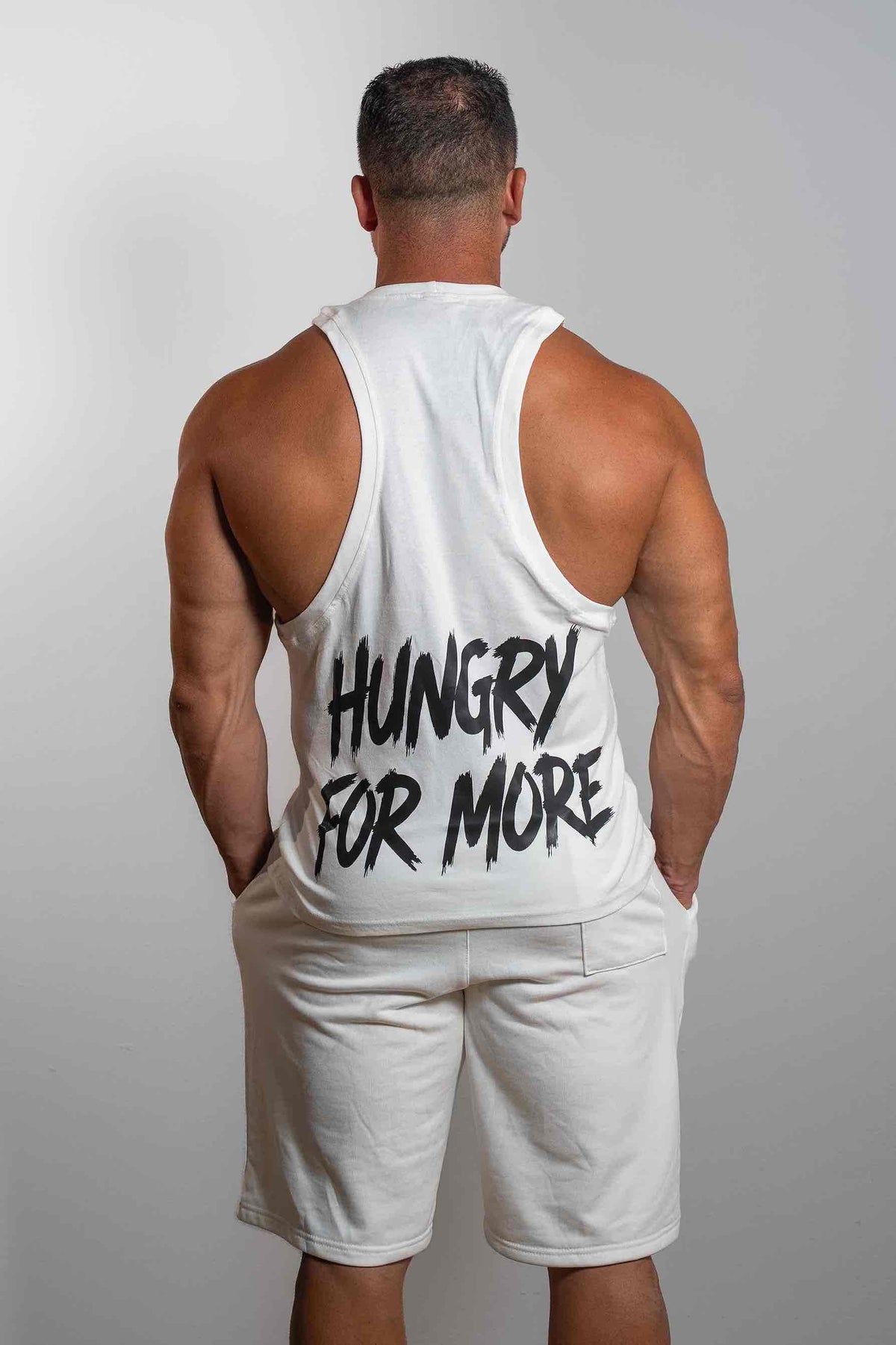 Hungry for More – Sleeveless White – GRINDX ATHLETIC, άποψη 2/3