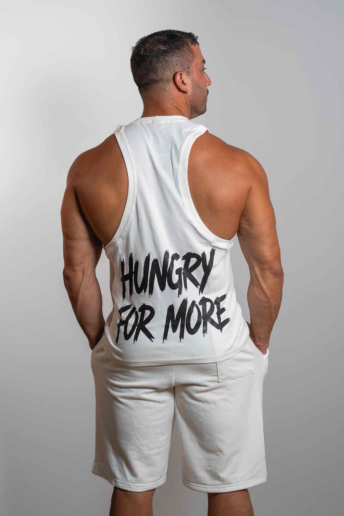 Hungry for More – Sleeveless White – GRINDX ATHLETIC, άποψη 3/3