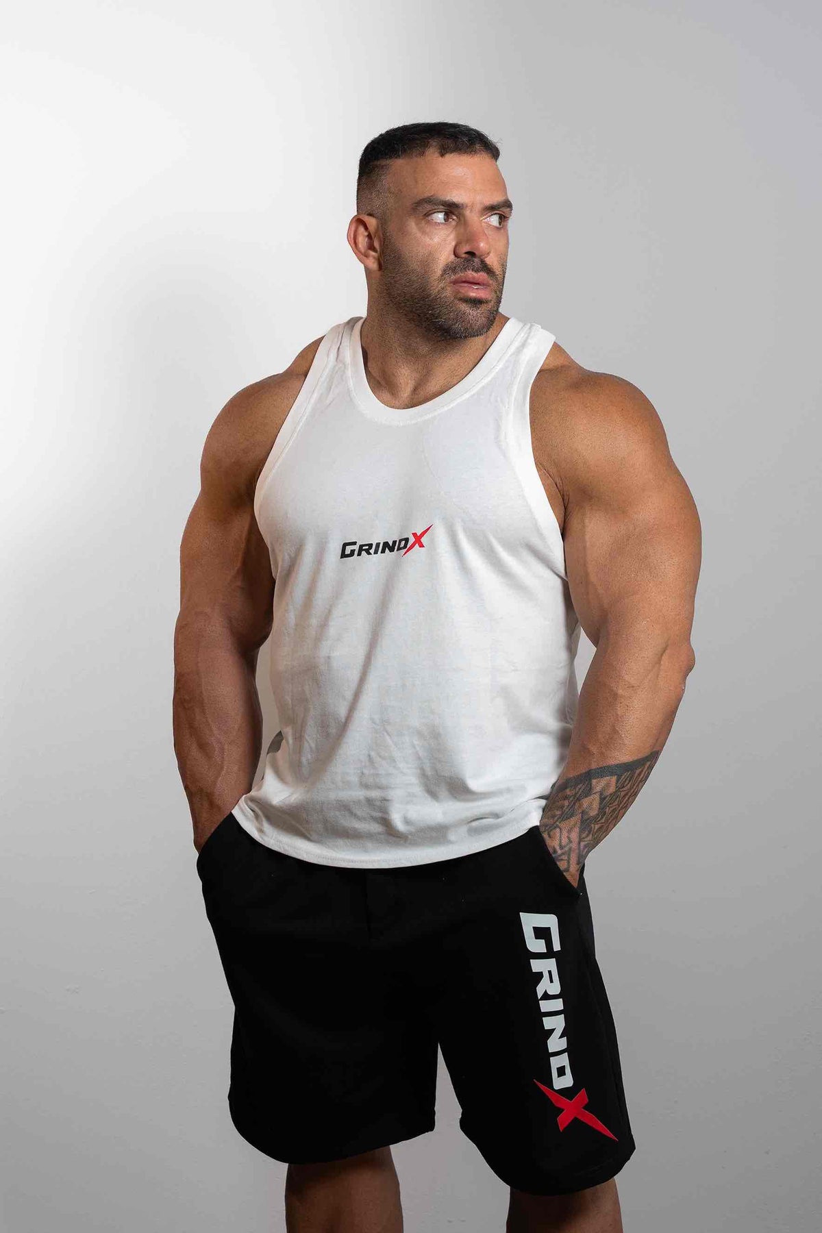 GRINDX Vertical – Sleeveless White – GRINDX ATHLETIC, άποψη 2/3