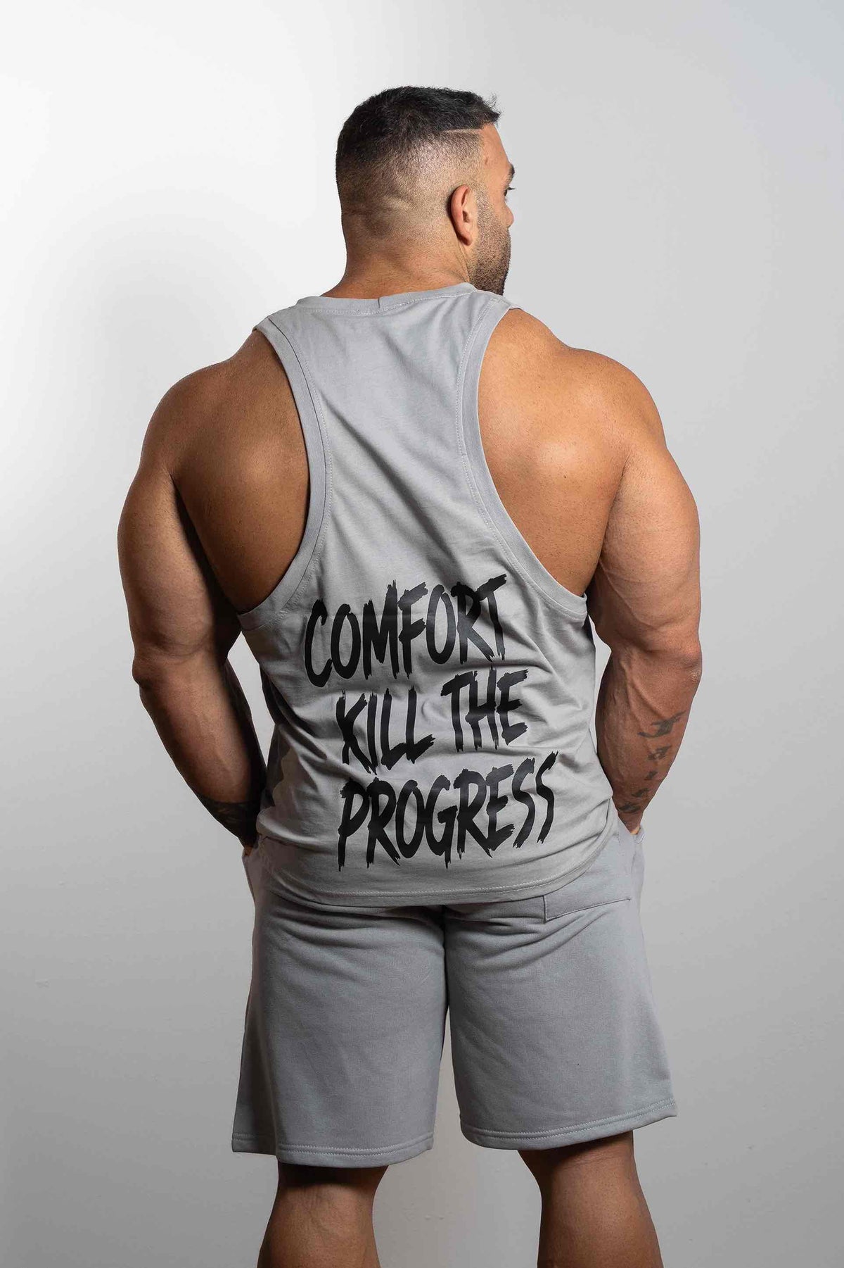 Comfort Kills the Progress – Sleeveless Grey – GRINDX ATHLETIC, άποψη 3/3