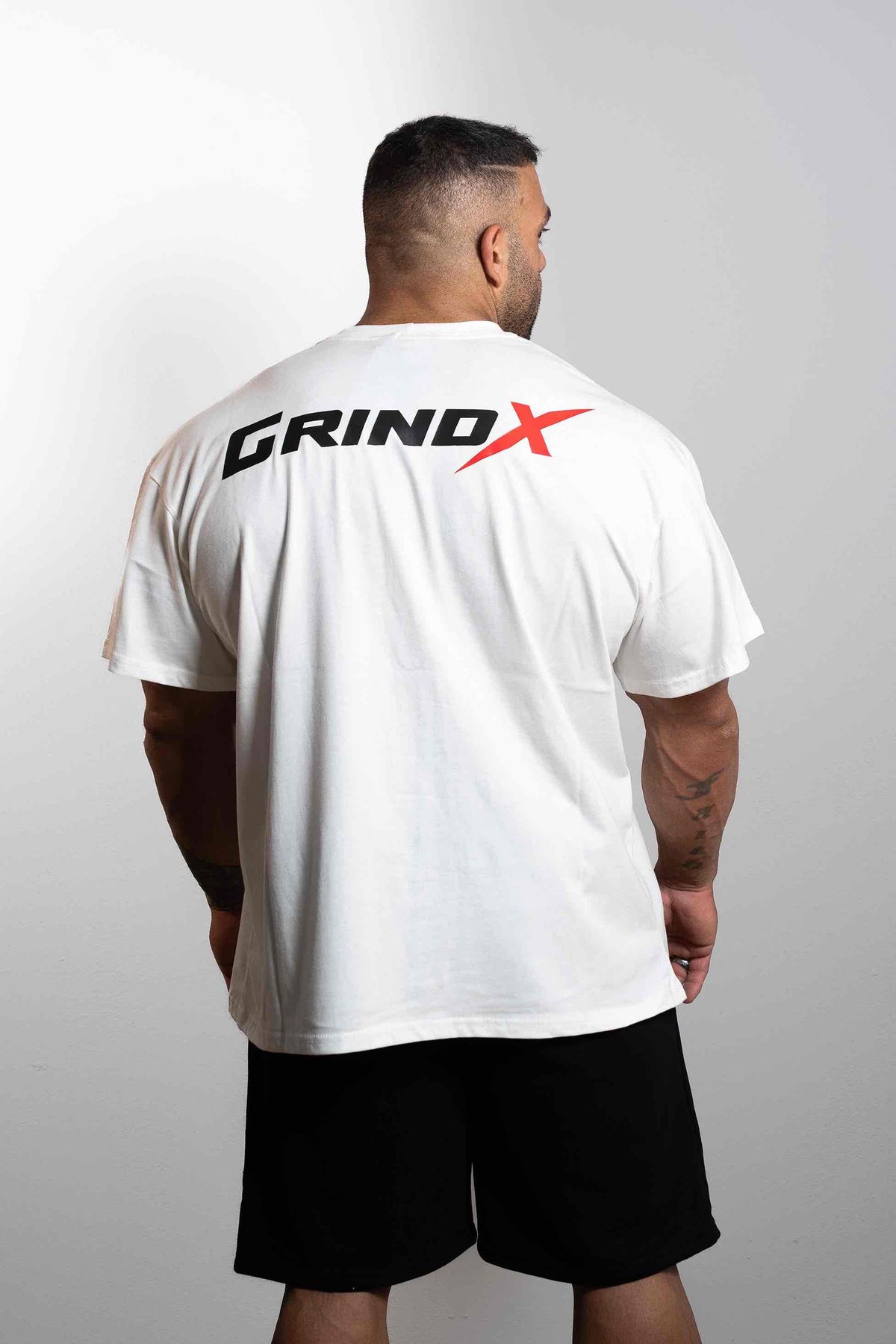 GRINDX Horizontal – Oversized Box T-Shirt White – GRINDX ATHLETIC, άποψη 2/3