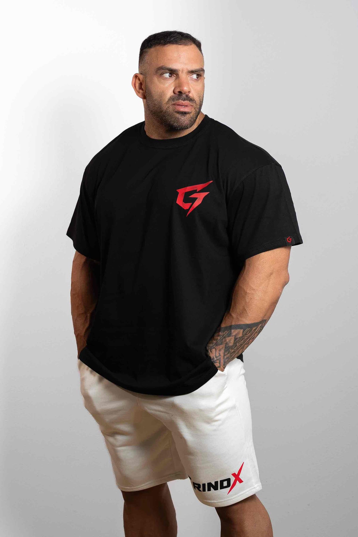 GRINDX Vertical – Oversized Box T-Shirt Black – GRINDX ATHLETIC, άποψη 2/3